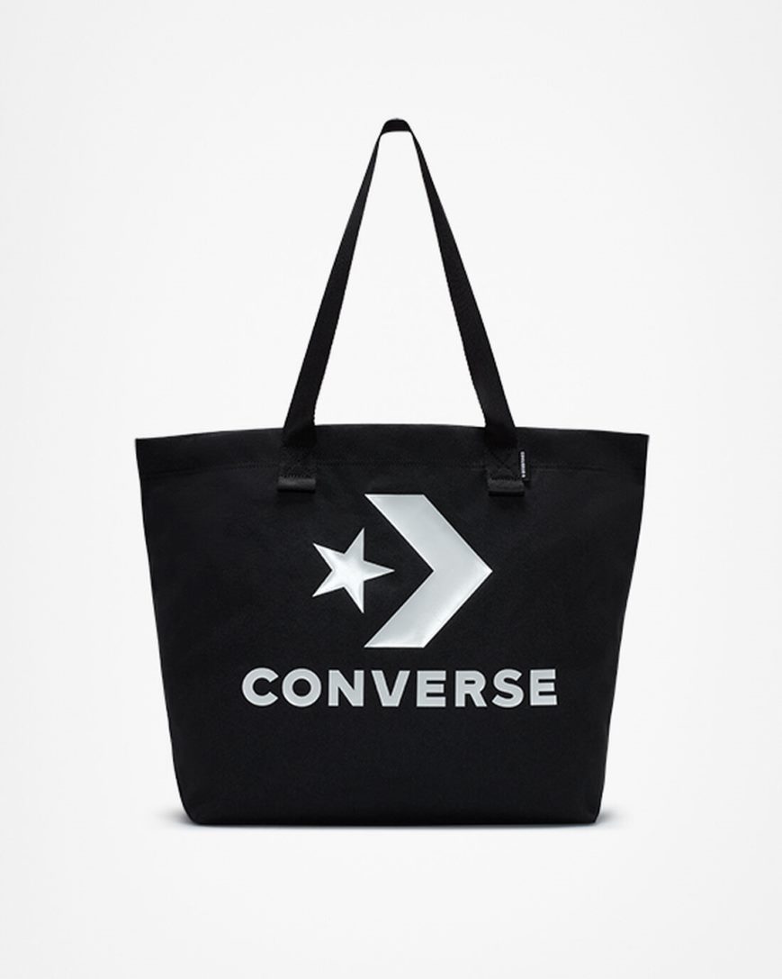 Bolsas Converse Star Chevron Tote Hombre Negras Blancas | PE 5827E4